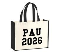 huuraa sacco di juta PAU 2026 Borsa per la spesa Gift Shopper nera 21 litri juta e cotone PAU 2026 idea regalo