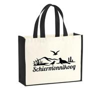 Huuraa sacco di juta Schiermonnikoog Borsa per la spesa Gift Shopper nera 21 litri juta e cotone Schiermonnikoog idea regalo