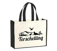 Huuraa sacco di juta Terschelling Borsa per la spesa Gift Shopper nera 21 litri juta e cotone Terschelling idea regalo