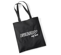 huuraa sacco di juta Zaporizhzhia my love Borsa regalo nera 10 litri cotone Zaporizhzhia my love Presente