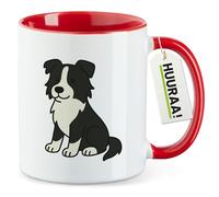 huuraa tazza da caffè Border collie Tazza da tè regalo rossa 330ml Border collie Presente