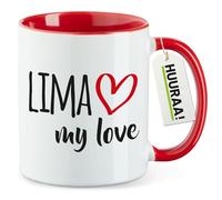 huuraa tazza da caffè Lima my love Tazza da tè regalo rossa 330ml Lima my love Presente
