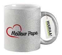 huuraa tazza da caffè Meilleur Papa Tazza regalo argento 330ml Meilleur Papa Presente