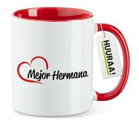 huuraa tazza da caffè Mejor Hermana Tazza da tè regalo rossa 330ml Mejor Hermana Presente