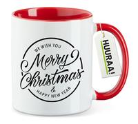 huuraa tazza da caffè Merry Christmas Letrero Tazza da tè regalo rossa 330ml Merry Christmas Letrero Presente