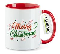 huuraa tazza da caffè Merry Christmas Tazza da tè regalo rossa 330ml Merry Christmas Presente