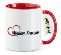 huuraa tazza da caffè Migliore Fratello Tazza da tè regalo rossa 330ml Migliore Fratello Presente