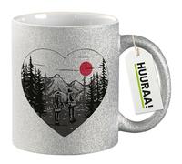 huuraa tazza da caffè Pareja camina corazón Tazza regalo argento 330ml Pareja camina corazón Presente