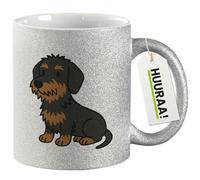 huuraa tazza da caffè Teckel de pelo duro Tazza regalo argento 330ml Teckel de pelo duro Presente