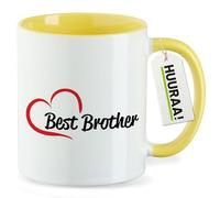 huuraa tazza da tè Best Brother Tazza in ceramica regalo gialla 330ml Best Brother Sorpresa