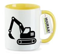 huuraa tazza da tè excavadora Tazza in ceramica regalo gialla 330ml excavadora Sorpresa