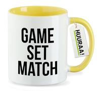 huuraa tazza da tè Game set match Tazza in ceramica regalo gialla 330ml Game set match Sorpresa