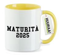 huuraa tazza da tè Maturità 2025 Tazza in ceramica regalo gialla 330ml Maturità 2025 Sorpresa