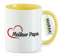 huuraa tazza da tè Meilleur Papa Tazza in ceramica regalo gialla 330ml Meilleur Papa Sorpresa