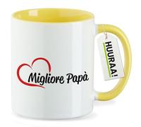 huuraa tazza da tè Migliore Papà Tazza in ceramica regalo gialla 330ml Migliore Papà Sorpresa