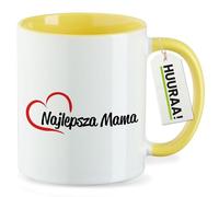huuraa tazza da tè Najlepsza Mama Tazza in ceramica regalo gialla 330ml Najlepsza Mama Sorpresa