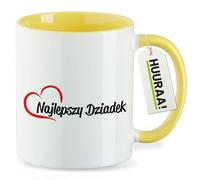 huuraa tazza da tè Najlepszy Dziadek Tazza in ceramica regalo gialla 330ml Najlepszy Dziadek Sorpresa