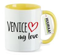 huuraa tazza da tè Venice my love Tazza in ceramica regalo gialla 330ml Venice my love Sorpresa