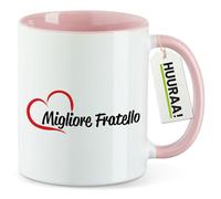 huuraa tazza da ufficio Migliore Fratello Tazza con motivo regalo rosa 330ml Migliore Fratello souvenir