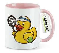 huuraa tazza da ufficio Pato de goma jugador de tenis Tazza con motivo regalo rosa 330ml Pato de goma jugador de tenis souvenir