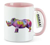 huuraa tazza da ufficio Rinoceronte Tazza con motivo regalo rosa 330ml Rinoceronte souvenir