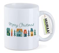 huuraa tazza di caffè Merry Christmas Pueblo navideño Tazza regalo bianca 330ml Merry Christmas Pueblo navideño Presente