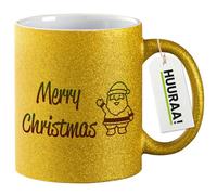 huuraa tazza di caffè Merry Christmas Weihnachtsmann Tazza da caffè regalo oro 330ml Merry Christmas Weihnachtsmann idea regalo