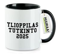 huuraa tazza di caffè Ylioppilastutkinto 2025 Tazza regalo nera 330ml Ylioppilastutkinto 2025 Presente