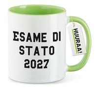 huuraa Tazza Esame di Stato 2027 Tazza da caffè regalo verde 330ml Esame di Stato 2027 souvenir