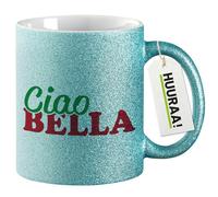 huuraa tazza glitterata Ciao Bella Tazza regalo blu 330ml Ciao Bella Presente