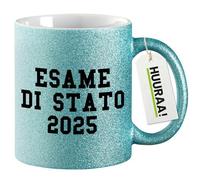 huuraa tazza glitterata Esame di Stato 2025 Tazza regalo blu 330ml Esame di Stato 2025 Presente