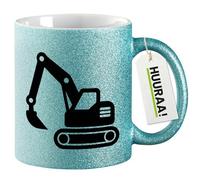 huuraa tazza glitterata excavadora Tazza regalo blu 330ml excavadora Presente