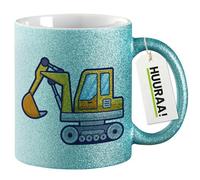 huuraa tazza glitterata excavadora Tazza regalo blu 330ml excavadora Presente