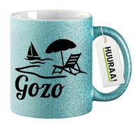 huuraa tazza glitterata Gozo Malta Tazza regalo blu 330ml Gozo Malta Presente