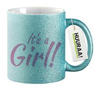 huuraa tazza glitterata It`s a Girl! Schriftzug Tazza regalo blu 330ml It`s a Girl! Schriftzug Presente