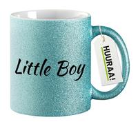 huuraa tazza glitterata Little Boy Schriftzug Tazza regalo blu 330ml Little Boy Schriftzug Presente