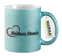 huuraa tazza glitterata Meilleure Mamie Tazza regalo blu 330ml Meilleure Mamie Presente