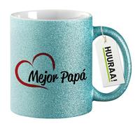 huuraa tazza glitterata Mejor Papá Tazza regalo blu 330ml Mejor Papá Presente