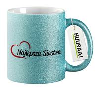 huuraa tazza glitterata Najlepsza Siostra Tazza regalo blu 330ml Najlepsza Siostra Presente
