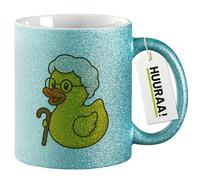 huuraa tazza glitterata Pato de goma de logopedia Tazza regalo blu 330ml Pato de goma de logopedia Presente