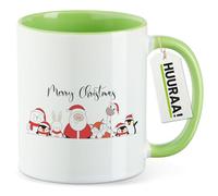 huuraa Tazza Merry Christmas Ayudante navideño Tazza da caffè regalo verde 330ml Merry Christmas Ayudante navideño souvenir