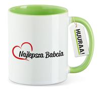 huuraa Tazza Najlepsza Babcia Tazza da caffè regalo verde 330ml Najlepsza Babcia souvenir