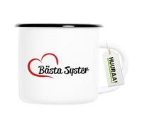 huuraa tazza smaltata Bästa Syster Tazza da caffè regalo Vintage 300ml Bästa Syster Presente