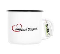 huuraa tazza smaltata Najlepsza Siostra Tazza da caffè regalo Vintage 300ml Najlepsza Siostra Presente