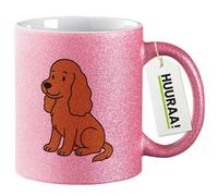 huuraa tazze glitterate Cocker spaniel Tazza da caffè regalo rosa 330ml Cocker spaniel souvenir