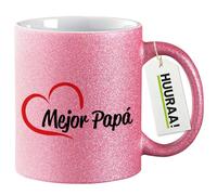 huuraa tazze glitterate Mejor Papá Tazza da caffè regalo rosa 330ml Mejor Papá souvenir