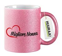 huuraa tazze glitterate Migliore Nonna Tazza da caffè regalo rosa 330ml Migliore Nonna souvenir