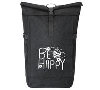 huuraa zaino da corriere Be Happy Biene Zaino regalo nero melange 30-44 litri roll-top fairtrade Be Happy Biene Presente