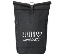 huuraa zaino da corriere Berlin verliebt Zaino regalo nero melange 30-44 litri roll-top fairtrade Berlin verliebt Presente