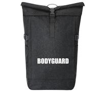 huuraa zaino da corriere Bodyguard Schriftzug Zaino regalo nero melange 30-44 litri roll-top fairtrade Bodyguard Schriftzug Presente